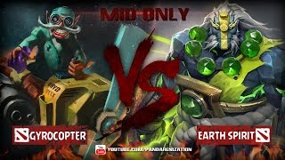 Gyrocopter VS Earth Spirit [Битва героев Mid only] Dota 2