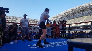 Público dividido en Los Angeles California con Canelo.