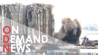 Watch Beirut Port Silos COLLAPSE Two Years After Blast