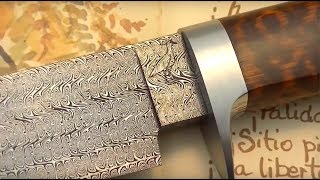 Damascus steel: Making a special twisted multibar blade. Part II: Handle making.