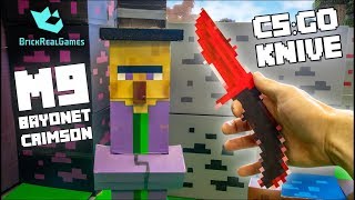 Realistic Minecraft in Real Life Kill Witch Knife M9 Bayonet Crimson CS:GO - IRL Animation