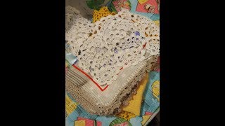 Вяжем вместе  топ из ленточного кружева 2 ч. и новая обвязка полотенца