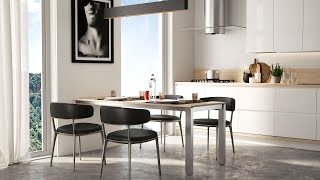 Atim Voilà Chair Reverse - Pull-out top table with legs | Piano estraibile con gambe