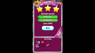 Pet Rescue Saga Hard Level 1703 mast watch no boost no hack