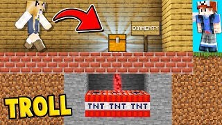Zrobiłem TROLL Skrzynkę z DIAMENTAMI Pod Moim Domem w Minecraft!