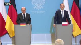 LIVE: German Chancellor Olaf Scholz holds joint press conference with Polish PM Morawiecki
