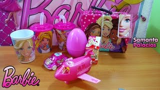 Algunas compritas de Barbie! Cosmetiquera, huevo kinder, dulces, vasos etc.