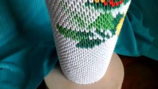 Модульное оригами, ваза с подсолнухами / Modular origami, vase with sunflowers