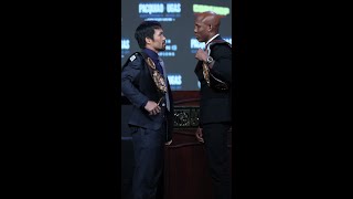Manny Pacquiao & Yordenis Ugás Go Face-To-Face Ahead of World Title Clash