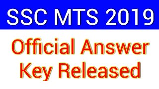 SSC MTS 2019 Official Answer Key Released || SSC MTS Answer Key