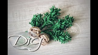 Еловая ветка из гофрированной бумаги за 5 минут. DIY. Елка ? из бумаги.
