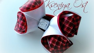 Пышный бант из ленты 2,5см БАНТИК канзаши своими руками