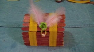 chest with popsicle sticks subtitle /Cofre con palitos de helado subs...proyecto 63