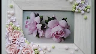 КАК КРАСИВО ОФОРМИТЬ РАМКИ ЦВЕТАМИ ИЗ ХОЛОДНОГО ФАРФОРА! HandMade