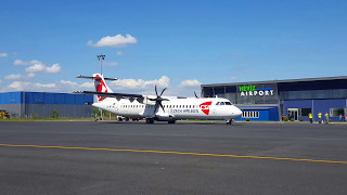 Czech Airlines ATR 72-500 taxi at Hévíz-Balaton Airport