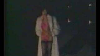 woman flashing in fur