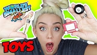 THE WORLDS SMALLEST TOYS! MINI SLILLY PUTTY, BARBIE, VACUUM, ETCH N SKETCH! | NICOLE SKYES