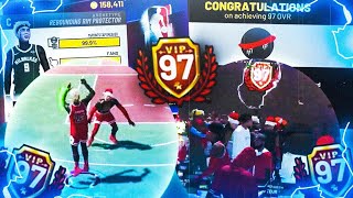 I GOT 97 OVERALL WITH A REBOUNDING RIM PROTECTOR! HOVERBOARD UNLOCKED ON THE BEST BUILD IN NBA 2K19!