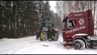 John Deere 6920 wyciąganie tira