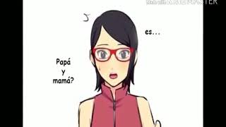 Sarada conoce a sasuke y sakura del pasado [mini cómic]