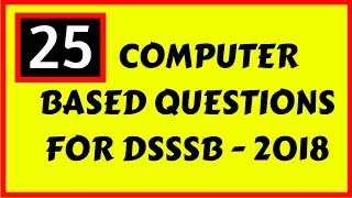 Questions on Computer Awareness/ICT | for DSSSB/KVS/CTET/TETs-  PRT,TGT,PGT