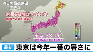 全国の70%以上が真夏日に。東京は今年一番の暑さ／ウェザーニュース