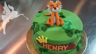 Motivtorte Fondant Tiger - Tiger Torte aus Fondant - Fondanttorte mit Tiger Design - Kuchenfee
