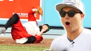 Regular People Try To Catch Fly Balls With A Dodger