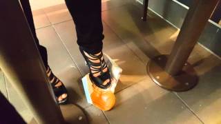 Mc Donalds fishfilet crush in high heels