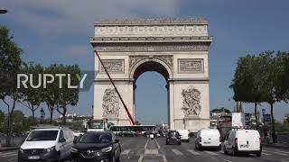 France: Works begin at L"Arc de Triomphe to wrap monument with late artist Christo"s canvas