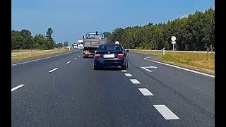 kierowca BMW wyprzedza
