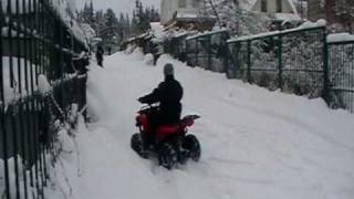 Электрический квадроцикл 1КW катание зимой.