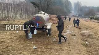 Belarus: Migrants return to makeshift camp from Bruzgi-Kuznica border crossing