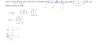 Sum and Product of Roots - Example 3
