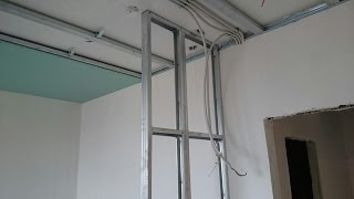 боковая стенка для встроенного шкафа. Монтаж гипсокартона.