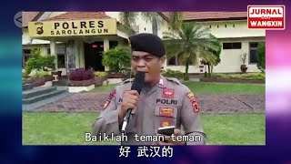 Nyanyian semangat Polisi RI untuk Wuhan