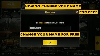 PUBG MOBILE HOW TO CHANGE YOUR NAME FOR FREE, UPDATE 0.5.0