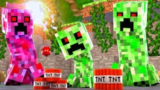 ВЕСЕЛАЯ СЕМЬЯ КРИПЕРОВ ! - Дети и Девушка в Майнкрафте ! Мультик для детей майнкрафт и Вайнран