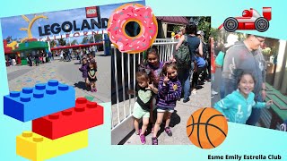 PLAYING BASKETBALL AT LEGOLAND | DRIVING SAFARI CARS | Esme and Emily Toy Club