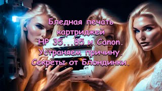 Бледная печать картриджей HP 35...85 и Canon. Устраняем причину. Секреты от Блондинки