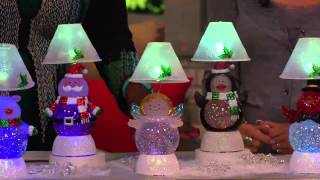 Kringle Express Holiday Character Glitter Dome Candle Lamp with Rachel Boesing