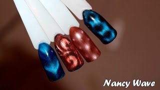 Гель лак Кошачий глаз : магнитная ручка для гель лака | Magnetic nail polish designs: Magnetic pen