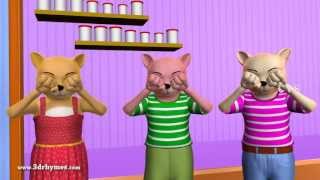 Three Little Kittens - 3D Animation English Nursery rhyme for children with lyrics