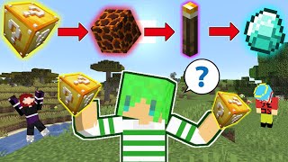 【マインクラフト】ブロックがランダムな世界でラッキーブロックしたらとんでもない事態に...!?