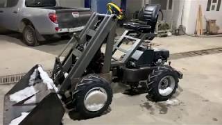 Обзор мини-погрузчика своими руками / DIY 4X4 Wheel loader review