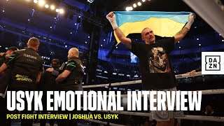 Oleksandr Usyk's Emotional Post Fight Reactions