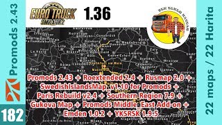 Euro Truck Simulator 2 1.36 - Promods 2.43 + Rusmap 2.0 + Roextended + YKSRSK + 6  Harita