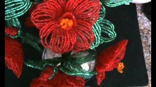 Гибискус из бисера. Мастер класс. Бисероплетение.