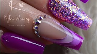 3D French using gel polish and acrylic- sculpted nails