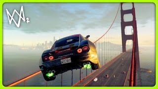 JUMPING OVER THE GOLDEN GATE BRIDGE | Watch Dogs 2 Free Roam